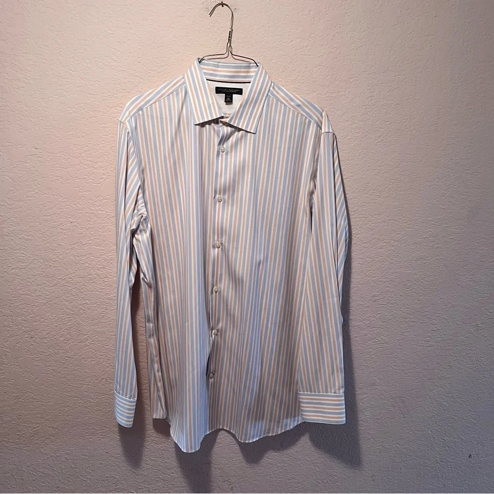 *30off3* Banana Republic Men's XL Slim Fit‎ Striped Dress Shirt Non-Iron